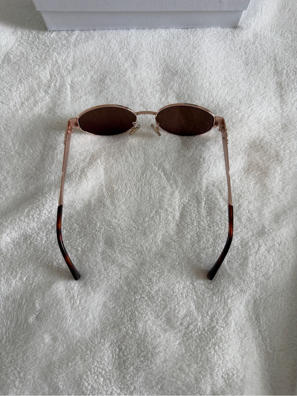 Celine Brown Leather Sunglasses Pouch with Gold Logo and Brown Lenses - Picture 7 of 7